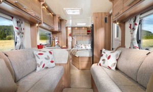 stunning RV interior with matching pillows curtains and accents 